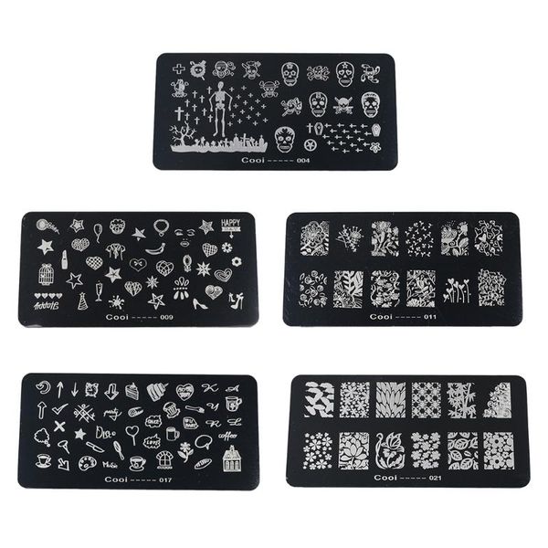 

diy designs flower cartoon lace diy polish stamping nail art stamp templates manicure nail stencils transfer tool, White