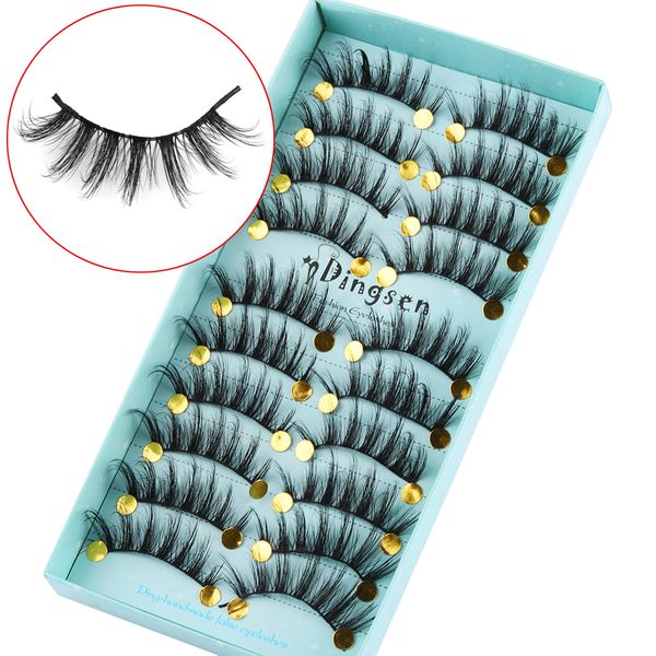 

10 pairs 3d soft faux mink hair false eyelashes crisscross wispy fluffy lashes extension natural eyelash eye makeup tools