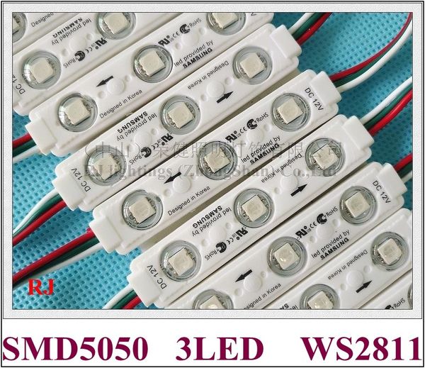 

W 2811 led module light pixel module injection md 5050 rgb dc12v 3 led 0 72w w 2811 75mm 15mm rongjian rj for u a ia ru ia