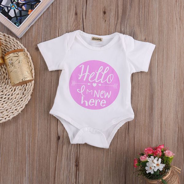 

Toddler Kids Rompers Cute Letter Love Arrow Baby Girl Boy Clothes Romper Short Sleeve Candy Color Round Jumpsuit Outfits Set