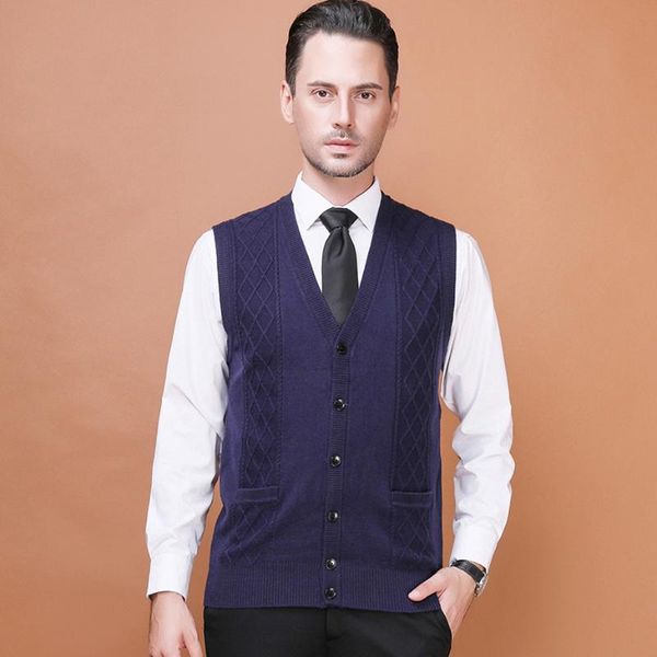 

мужские трикотажные жилет свитер кардиган куртки без рукавов топы пуговиц v шеи основные вскользь смарт bo25484111, White;black