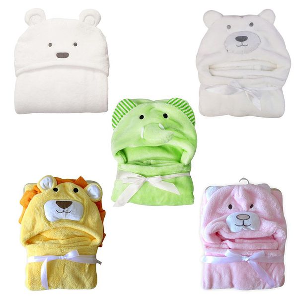 

baby soft hooded animal blanket winter thicken cartoon baby velvet warmer shawl kids bath robe infant cloak