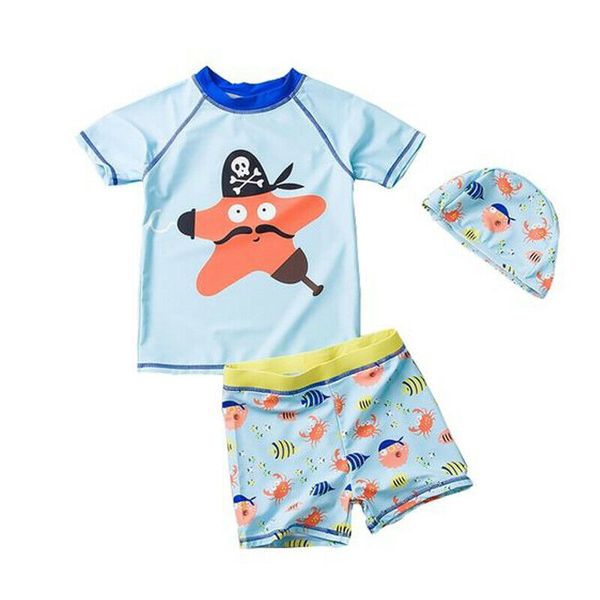 

kids baby boy starfish swimsuit bathing tankini bikini set swimwear beachwear, Blue