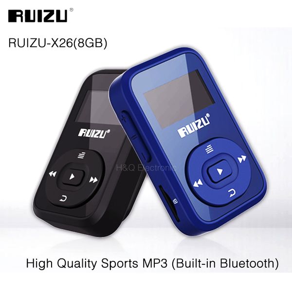 

mini original ruizu x26 clip bluetooth mp3 player 8gb sport bluetooth mp3 music player recorder fm radio 1.1inch support sd card