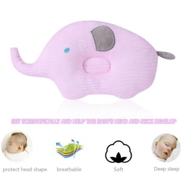 

newborn baby pillow cute elephant sleeping positioner support soft cushion flat head shape support cute soft sheep pillow