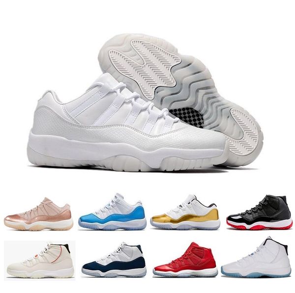 

new 11 men women basketball shoes high low le 11s legend blue red velvet barons bred geremony black georgetown rose gold navy j11 sneakers