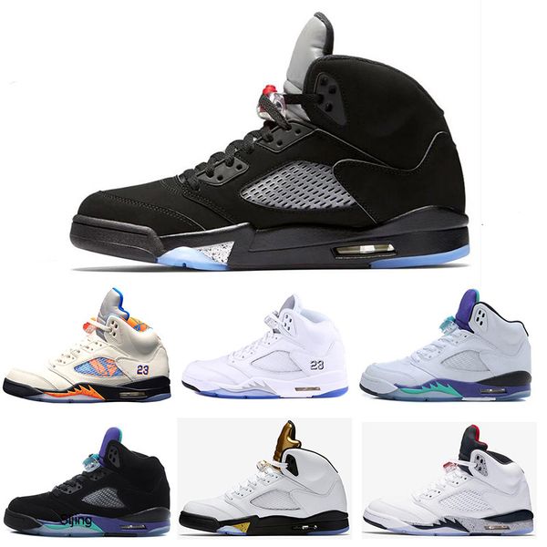 

men sport designer shoes sneaker for man basketball shoes 5s international flight white cement black metallic 5s red suede size us 7-13