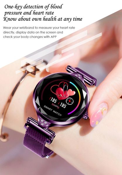 

smart watch h1 luxury lady jewelry bands heart rate boold pressure monitor fitness tracker waterproof smart bracelet for women