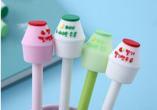 

72pcs/lot gel pen korean cartoon rubber neutral pen milk bottle ink 36 / box student stationery writing tool gp752