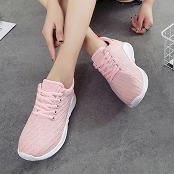 

dropshipping new 2020 women flat sneakers shoes female mesh lace-up vulcanized ladies fashion casual breathable soft plus size, Black