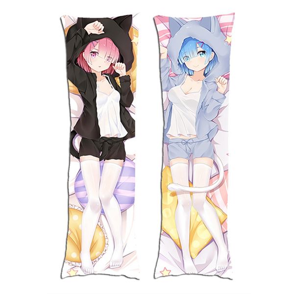 

аниме наволочки life in a different world от нуля rem ram дакимакура симпатичные тела наволочку мультфильм hug подушка обложка чехол наволоч