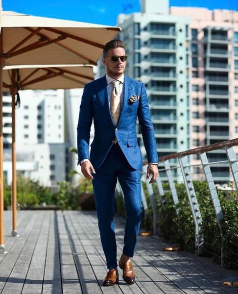 

fashion blue 2 pieces business men suits man suits two button custom made wedding groom tuxedos 2021 jacket pants design, White;black