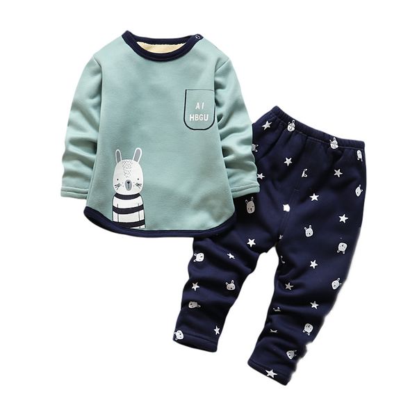 

autumn winter kids sleepwear suits children fashion warm thick + pants pajamas sets for baby boys girls home clothing, Blue;red