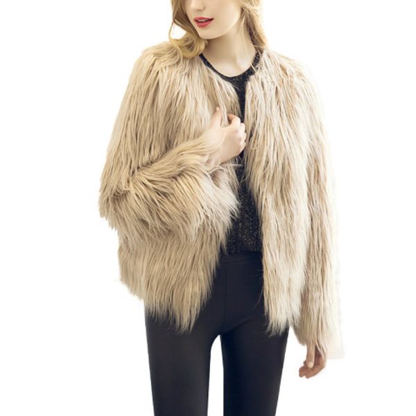 

lanxirui fur casual furry female short pink winter clothing party fur overcoa jacket womens vests coat nov27, Black