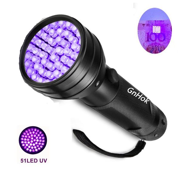 

uv led flashlight 51 leds 395nm ultra violet torch light lamp blacklight detector for dog urine pet stains and bed bug led lights