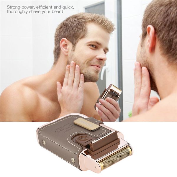 

cordless electric shaver reciprocating razor rechargeable shaving machine men face care barber trimer with replaceable foil head