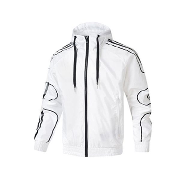 

brand mens windbreaker print solid black white red coats active sports outerwear zipper hoodies -4xl fashion casual jacket ce98245, Black;brown