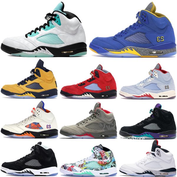 

2020 jumpman island green 5 5s mens basketball shoes michigan oreo wings white cement black metallic og fashion luxury designer men shoes