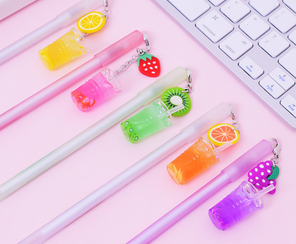

100pcs/lot 0.5mm wholesale gel pen creative juice cup pendant neutral pen students smooth quick dry stationery writing gp801