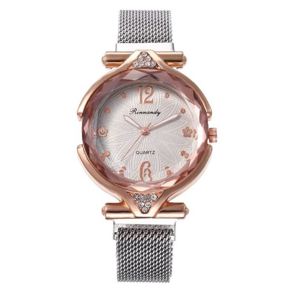 

2020 magnet buckle milan belt ladies personality net red quartz watch wristwatch clock gift retro design masculino reloj#10, Slivery;brown