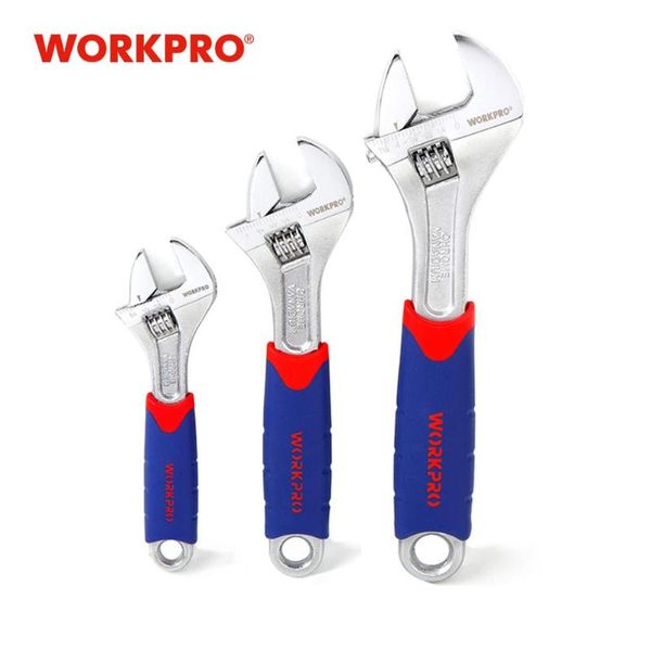 

workpro 3pc chrome vanadium flexible wrench set 6" 8" 10" wide jaws adjustable wrench steel spanner set repair tool gear
