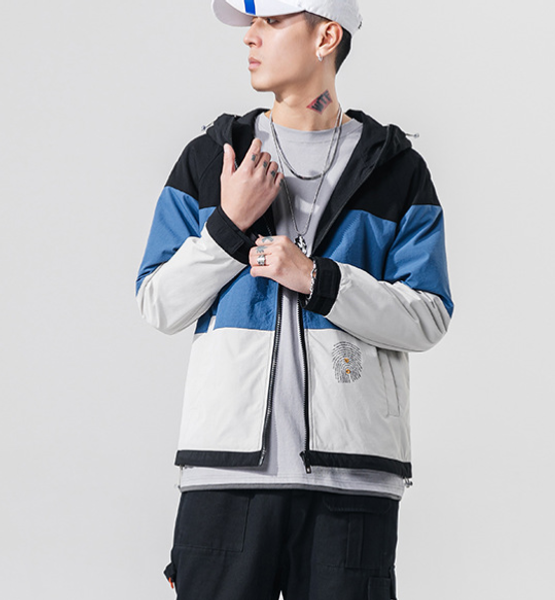 

2020 spring and autumn new trend ins hong kong style loose jacket men's color matching casual jacket men, Black;brown