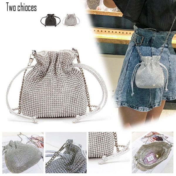 

ocardian fashion women bag bucket leather bag shoulder party sequins party chain phone purse shoulder handbag