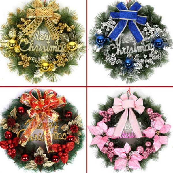 

beautiful elegant hanging christmas wreath garland ball cone xmas ornaments window door decoration 4 colors for choice