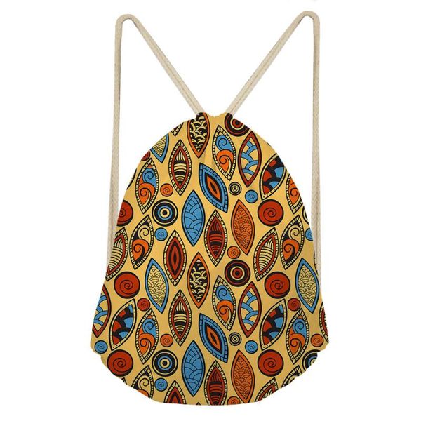 

thikin 2020 african pattern drawstring bags fashion shoulder bag for teen boys girls personalized pouch custom mini backpack