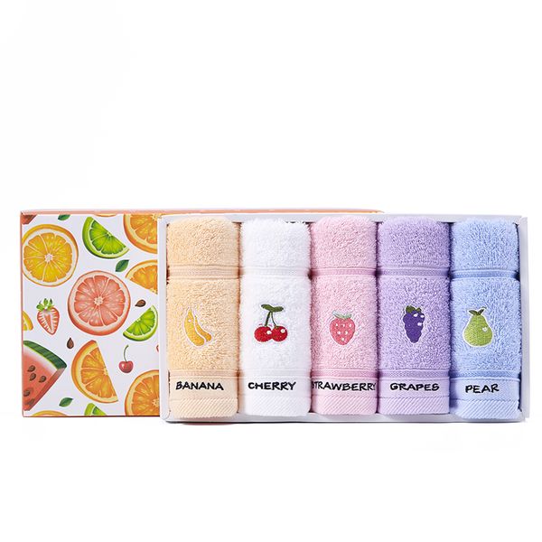 

jie ya cotton small towel cotton childrens wash household soft absorbent womens face towel 5 gift box