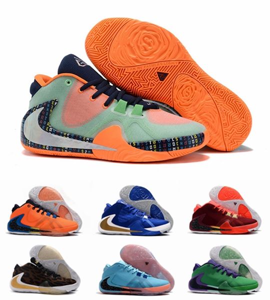 

giannis antetokounmpo zoom freak 1 fiba greece orange coming to america signature basketball shoes sport designer sneakers size 40-46, Black