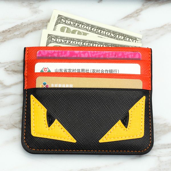 

designer card holder credit card holder leather spoof small monster clip bank bag mens card holder super slim wallet 5styles, Brown;gray