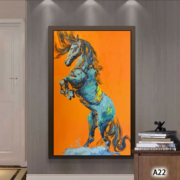 Di alta qualità 100% dipinto a mano moderno dipinto ad olio astratto su tela dipinti di animali cavallo decorazione della parete di casa Art A22