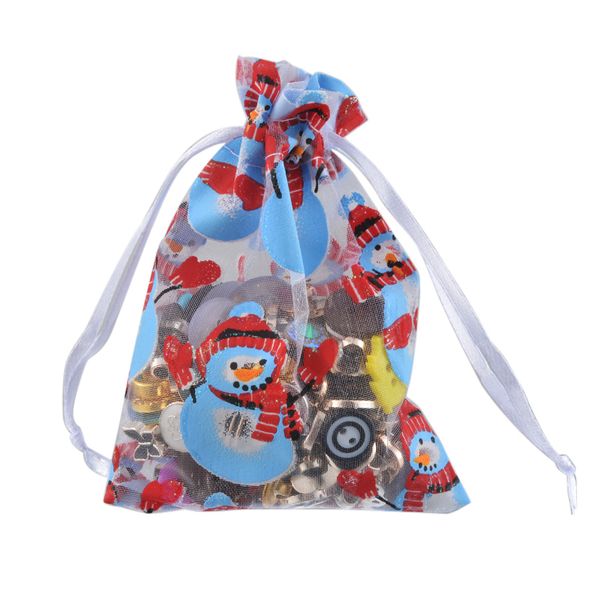 

10pcs big gift organza holder gift bags 18.5x13cm christmas snowman christmas decoration kerst home party supplies