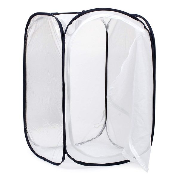 

insect and butterfly habitat cage terrarium pop-up 23.6 inches tall (white + black) reptile supplies