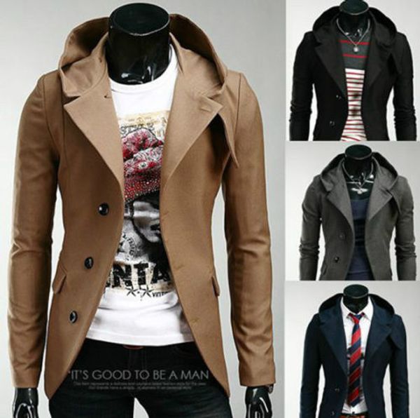 

new winter fashion england style design of large size men hooded jacket, Black