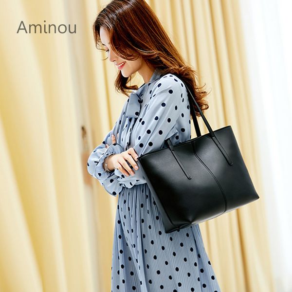 

aminou large shoulder tote bag pu leather silver shoulder bags for women 2018 casual tote bags fashion ladies hand bag vintage