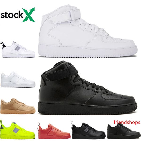 

stock x one 1 dunk men women flyline running shoes, high low cut triple black white skateboarding ones shoes mens outdoor trainer sneakers