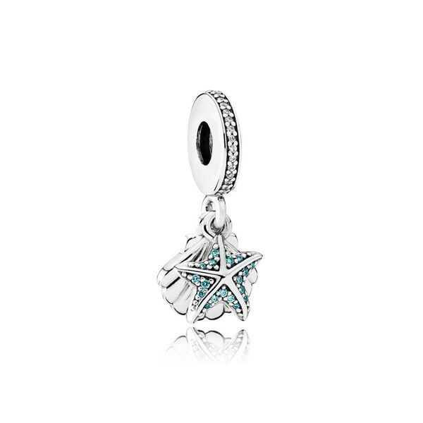 NOVO 100% 925 Sterling Silver 1: 1 792076CZF TROPICAL STARFISH ESCUDO DO MAR DE SUSPENSÃO Original Fashion Women Wedding Jóias presente