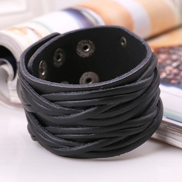 

2018 vintage english letter leather bracelet punk bracelet multi thin genuine leather wristband jewelry men gift, White