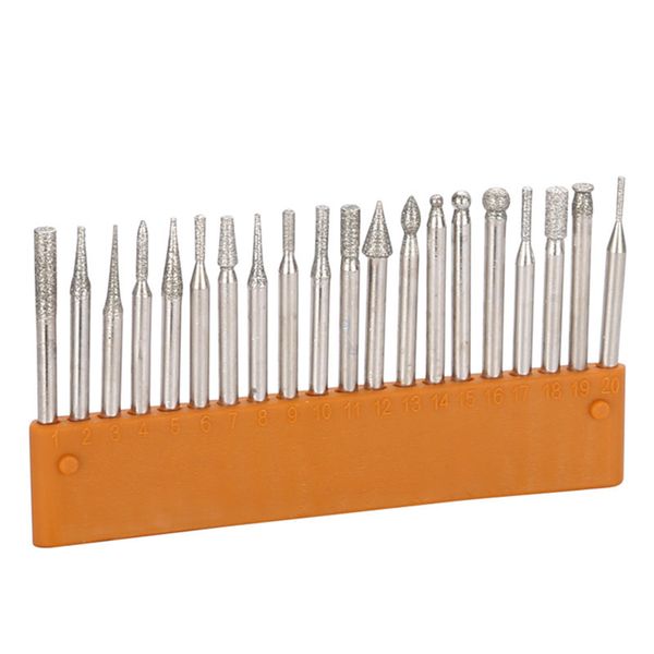 

ruitool diamond burrs file dremel burr rotary tool grinding head abrasive tool 150 grit dremel accessories 20pcs