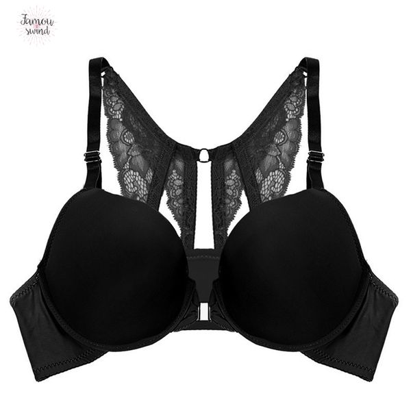 

мода малый бюстгальтер супер push up bra переднее закрытие бюстгальтеры для женщин racerback brassiere sexy груди push up biustono горячие, Red;black