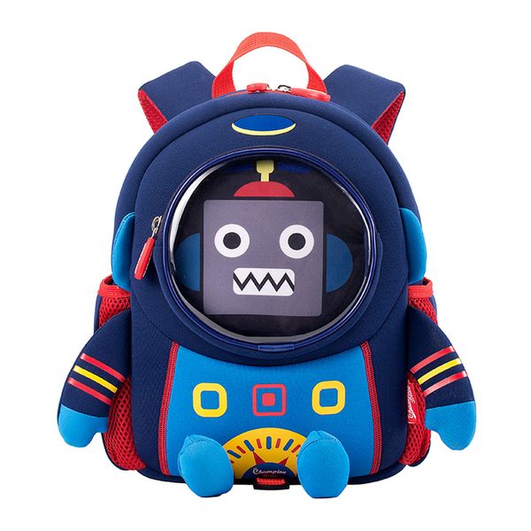 

anti-lost 3d cartoon space robot children backpack kids girls boys school bags toddler baby kindergarten backpack mx200327