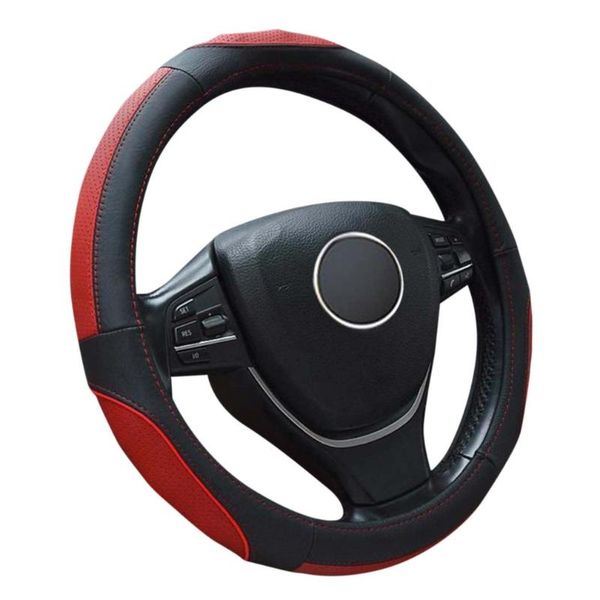 

genuine leather universal car steering wheel cover 38cm car-styling car steering wheel covers anti-skid automotive accessories