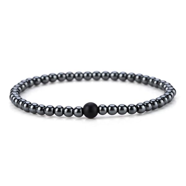 

new fashion 4mm black small hematite beads bracelet for men handmade jewelry pulsera accessories