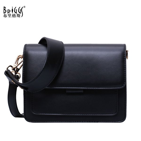 

briggs small wide strap women shoulder bag fashion flap pu leather messenger crossbody bags for women's party bags for ladies