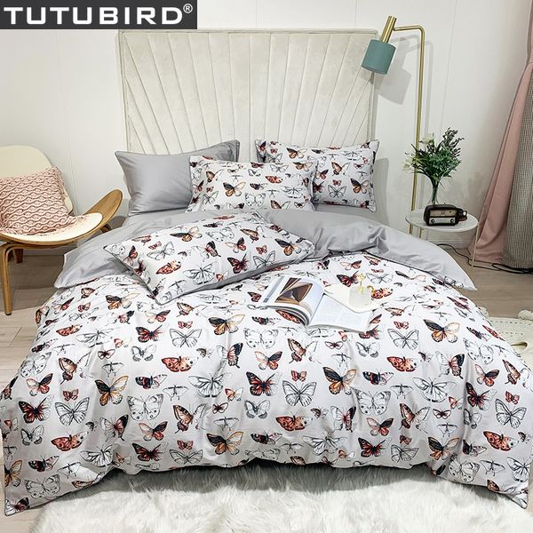 

butterfly bed sheets luxury egyptian cotton bedclothes bed set cartoon princess duvet cover pastoral bedlinen pillowcases