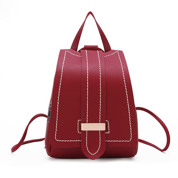 

mini backpack elegant cover contrast stitching sewing shell backpack retro style student daily bag girls book mochilas o66