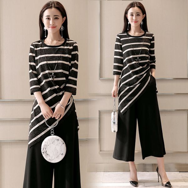 

irregular striped pantalon taille haute femme set pleated button pleated two piece set and pants brief fashion suit, White