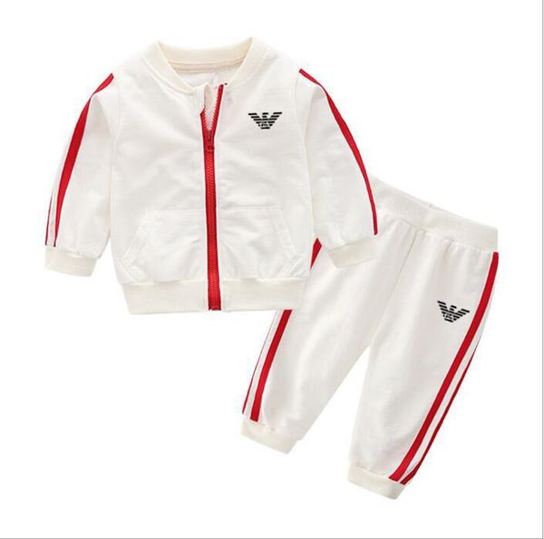 

brand baby boys and girls tracksuits kids tracksuits kids t-shirts & pants 2 pcs/sets kids clothing sell new fashion summer ad696, White